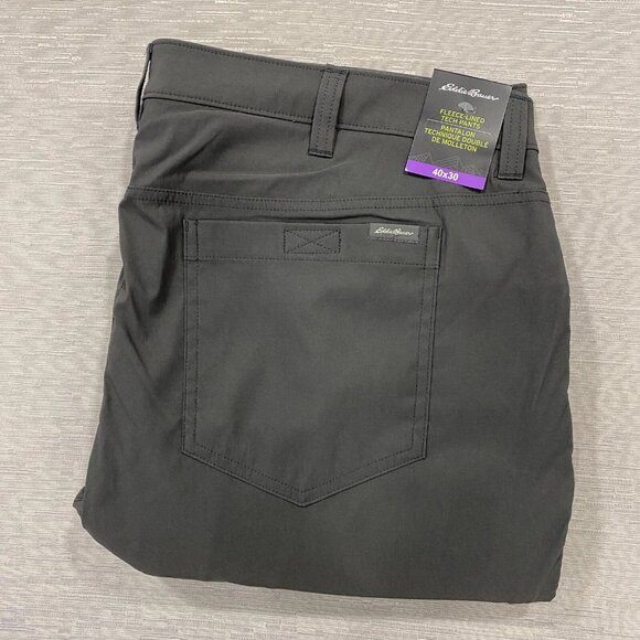 Eddie Bauer Fleece Lined Tech Pants Mens 40 x 30 Gray Water Repellent Insulated - Picture 5 of 11
